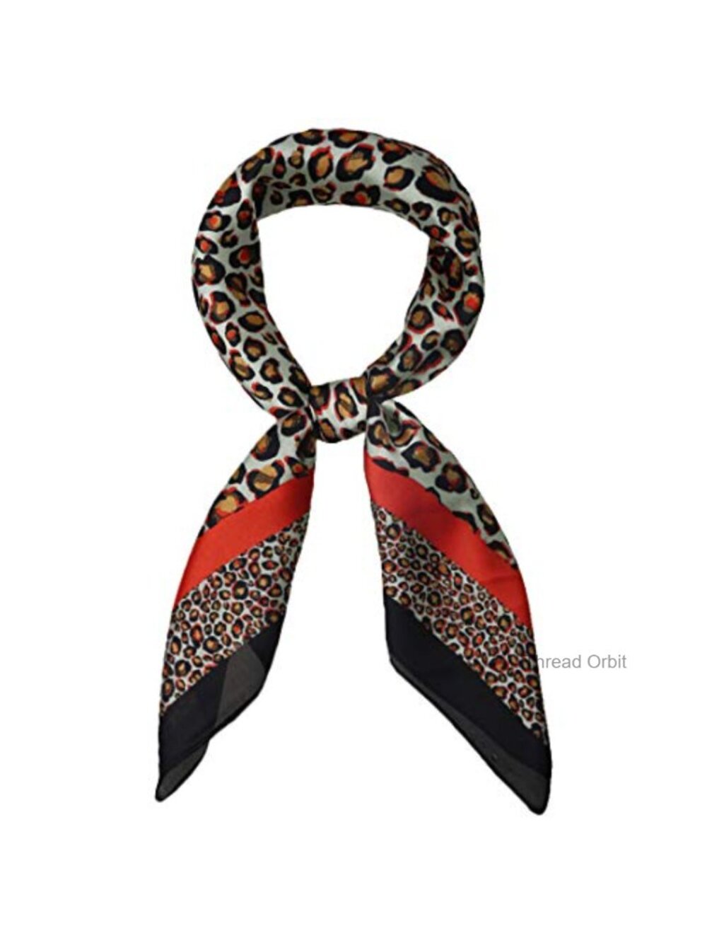 Leopard Print Silk Like Square Scarf Neckerchief Bandana Hair Wrap